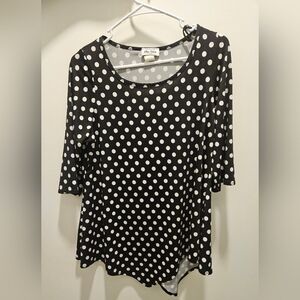 Star Vixen Elbow Sleeve Polka Dot Tunic (XL)